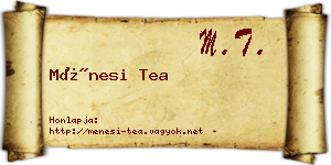 Ménesi Tea névjegykártya